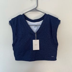 XXIV Active Bloom Padded Crop Top in Navy Marl